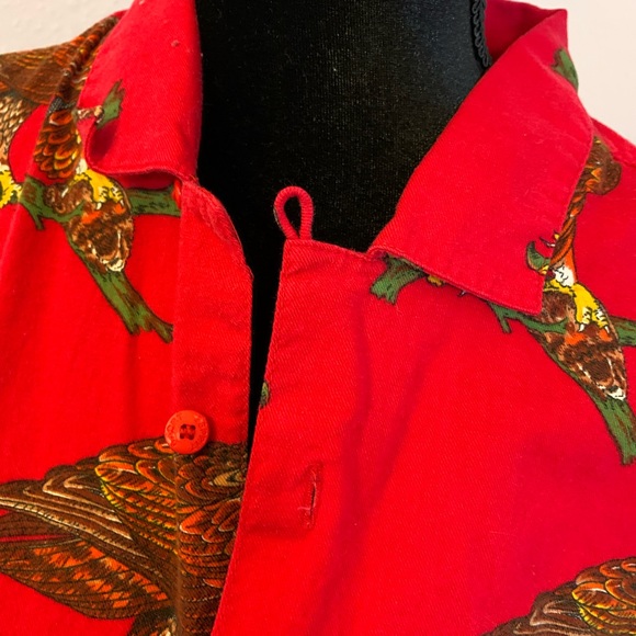 Vintage Esprit Sport Flannel Shirt, Hawk Theme, Red, Size S - Picture 2 of 5